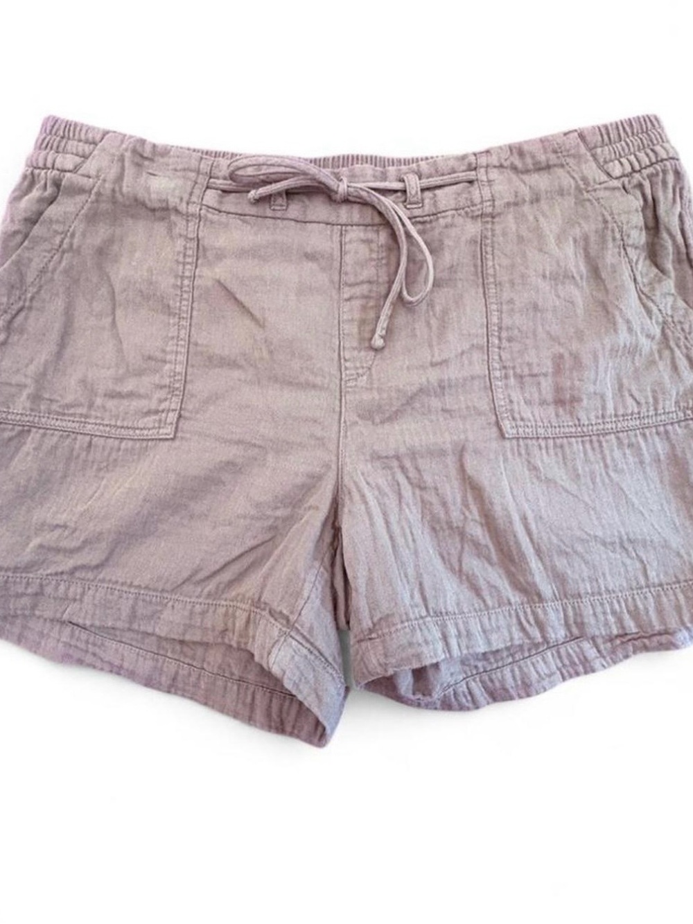 Old Navy Sage Green Drawstring Linen-Blend Shorts
